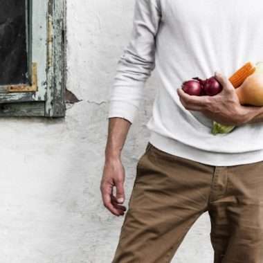 man with fruits