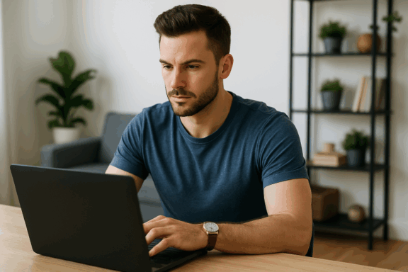 man infront of pc